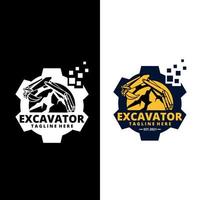 Excavator Vector Logo Template. Heavy equipment logo vector for construction company