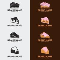 rebanada de logotipo de pastel. panadería, pastelería, confitería, pastel, postre, tienda de dulces