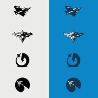 diseño del logotipo del avión a reacción. símbolo de vuelo que se puede utilizar para cualquier plataforma y propósito, plantilla de logotipo aislada en blanco. vector