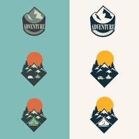 Retro summer camp badge logo graphic emblem design. suitable for company logo, print, digital, icon, apps, and other marketing material purpose. summer camp logo set