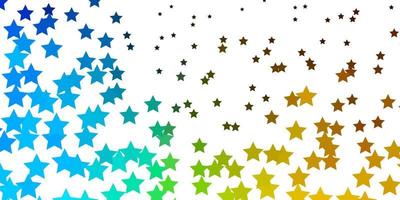 Light Blue, Yellow vector background with small and big stars.