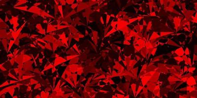 Dark Red vector background with triangles.