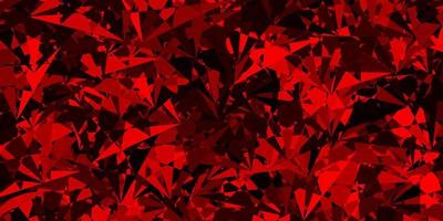 Dark Red vector background with triangles.