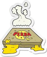 sticker of a cartoon pizza vector
