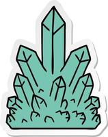 sticker cartoon doodle of crystal gems vector