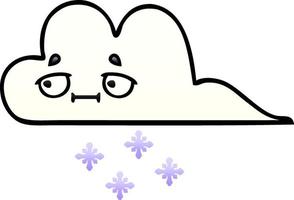 nube de nieve de dibujos animados sombreado degradado vector