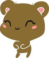 dibujos animados kawaii lindo oso de peluche vector