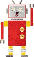 retro illustration style cartoon crazy robot vector