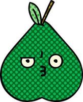 comic book style cartoon pear vector