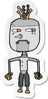 pegatina de un robot de dibujos animados vector