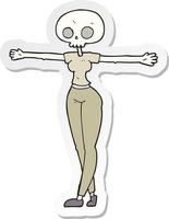 sticker of a cartoon zombie woman vector