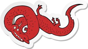 pegatina de un dragón chino de dibujos animados vector