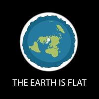 Flat earth . Ancient belief in plane globe in form of disk. flat earth vs earth globe vector