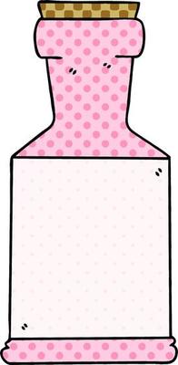 quirky comic book style cartoon potion bottle