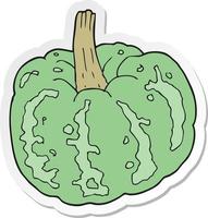 sticker of a cartoon squash vector