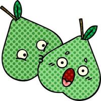 comic book style cartoon green pear vector