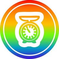 weighing scales circular in rainbow spectrum vector