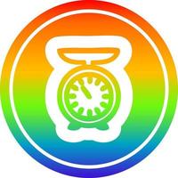 weighing scales circular in rainbow spectrum vector