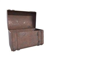 Old chest box isolated on white background photo