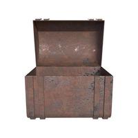 Old chest box isolated on white background photo