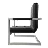sillón de cuero negro sobre fondo blanco foto