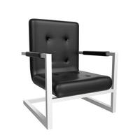 black leather armchair on white background photo