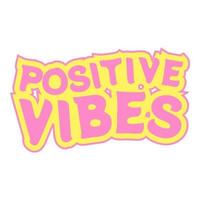 Vector illustration of Positive Vibes text, perfect for stickers, digital content, and design elements or social media content