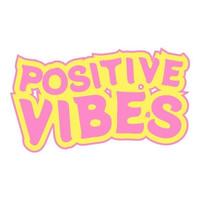 Vector illustration of Positive Vibes text, perfect for stickers, digital content, and design elements or social media content