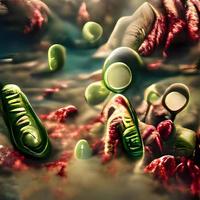 imagen científica de bacterias citrobacter, bacterias gramnegativas, ilustración. se encuentra en el intestino humano, puede causar infecciones urinarias, meningitis infantil y sepsis foto