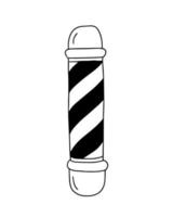 Doodle hand drawn barber pole sign. Vector barbershop sign illustration