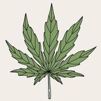 simplicity cannabis leaf freehand drawing.