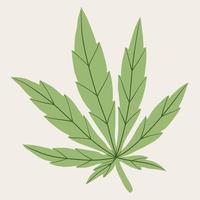 simplicity cannabis leaf freehand drawing. vector
