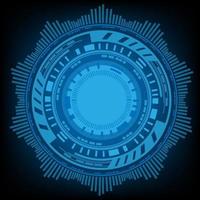 circular AI HUD hologram vector concept for future technology element background business screen