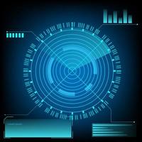 concepto de vector de holograma ai hud circular de radar para pantalla de negocio de fondo de elemento de tecnología futura