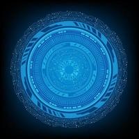 circular AI HUD hologram vector concept for future technology element background business screen