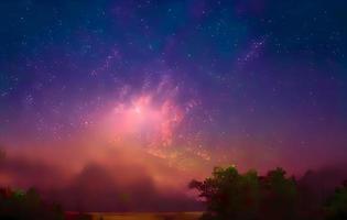 night landscape mountain and milky way galaxy background our galaxy, long exposure , low light photo