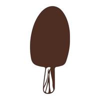 helado con cono de galleta decorado con chocolate al estilo de fideos aislado en fondo blanco. vector