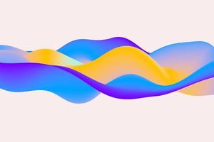 Abstract dynamic twisted wave background. Trendy neon gradient wavy surface 3d illustration photo