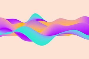Colorful wavy shape background. Abstract iridescent gradient wave surface. Trendy rainbow 3d rendering photo