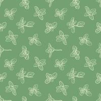 Basil Seamless Pattern.Hand-drawn illustration photo