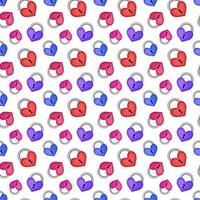 seamless pattern of multicolored locks with hearts photo