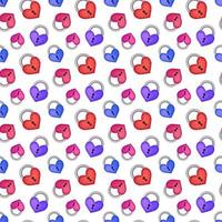 seamless pattern of multicolored locks with hearts photo