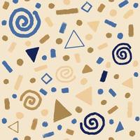 Pattern with gold and blue doodles,swirls, stars, geometric elements. Christmas background photo