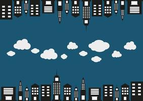 upside down city and white clouds, creative business concept. photo