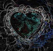 3D Rendering Romantic Heart Background photo