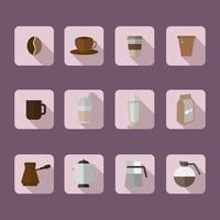 iconos de café, diseño plano todo en café café foto