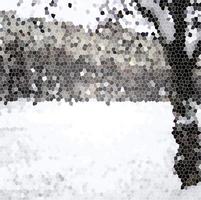 ramas de árboles de ilustración digital cubiertas de fondo de mosaico de nieve foto