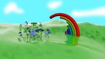 Rainbow Joy Background Video 3D Rendering photo