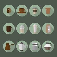 Coffee icons, flat design everything in coffee cafe photo
