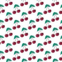 Seamless pattern with cherry on white background photo